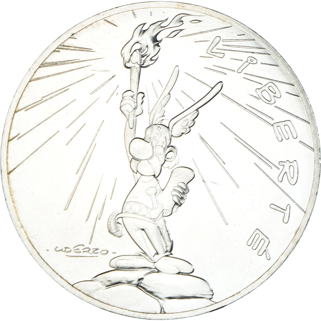 France, 10 Euro, Liberté Astérix Flamme, 2015, Paris, MS(65-70), Silver