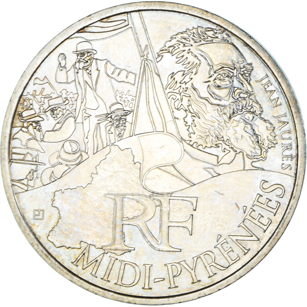 France, 10 Euro, Midi-Pyrénées, 2012, Paris, AU(55-58), Silver, Gadoury:EU514