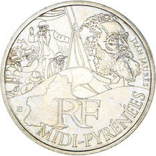France, 10 Euro, Midi-Pyrénées, 2012, Paris, AU(55-58), Silver, Gadoury:EU514