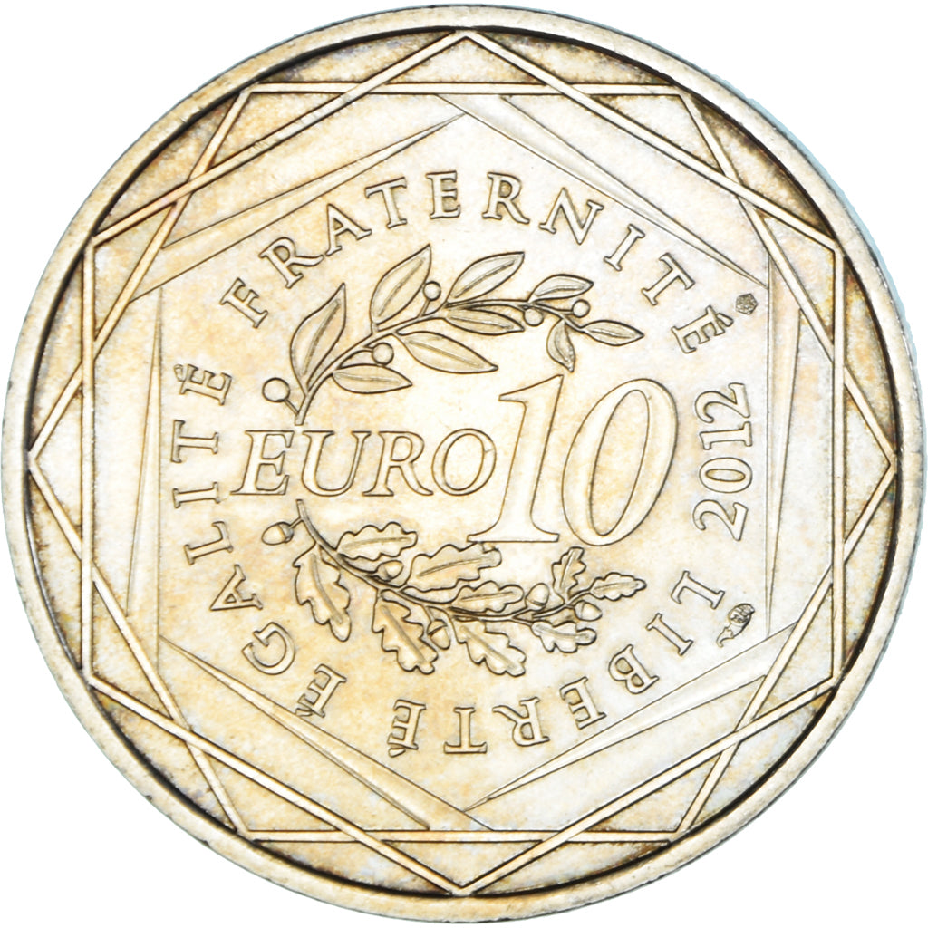 France, 10 Euro, Midi-Pyrénées, 2012, Paris, AU(55-58), Silver, Gadoury:EU514