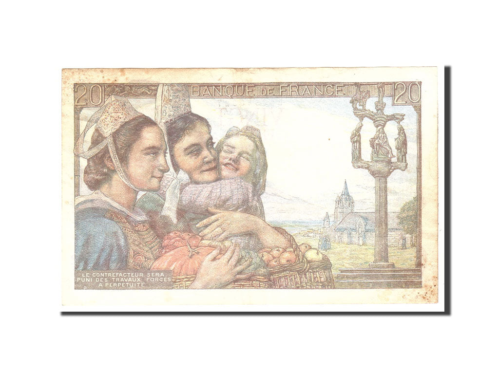 Banknote, France, 20 Francs, 1949, 1949-05-19, EF(40-45), Fayette:13.15, KM:100c