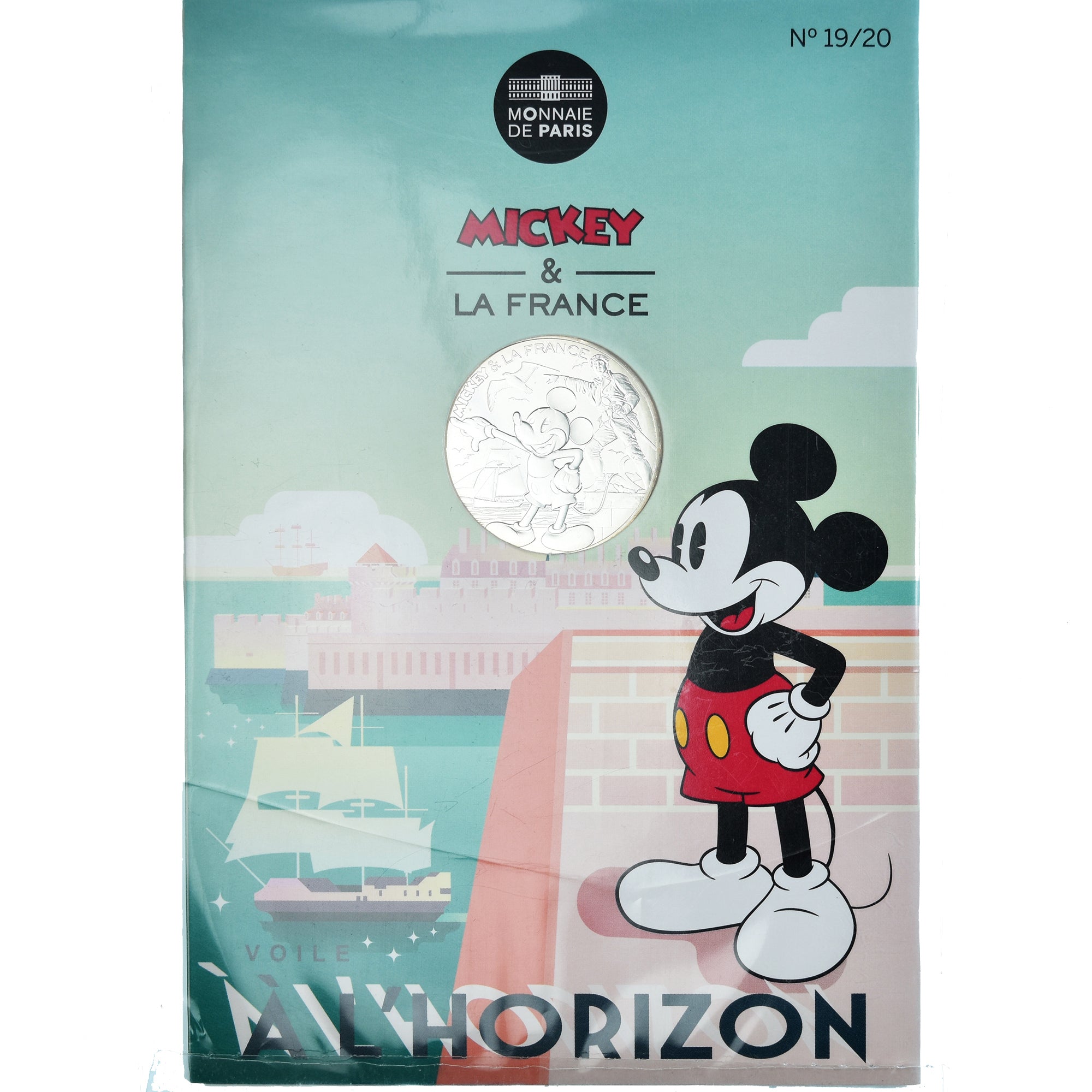 France, 10 Euro, 2018, Mickey Voile à l'horizon.FDC, MS(65-70), Silver