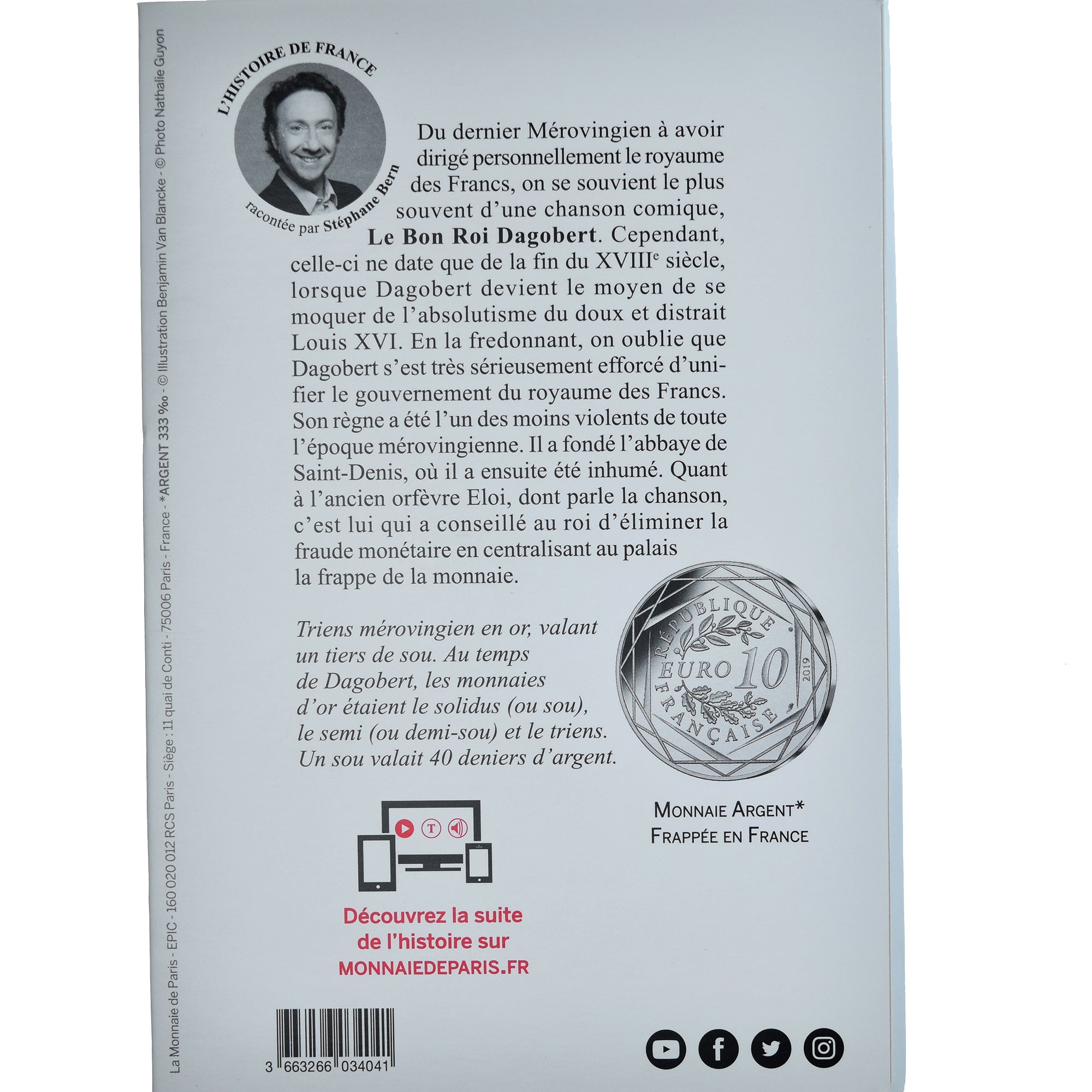 France, Monnaie de Paris, 10 Euro, Pièces d'Histoire - Dagobert, 2019