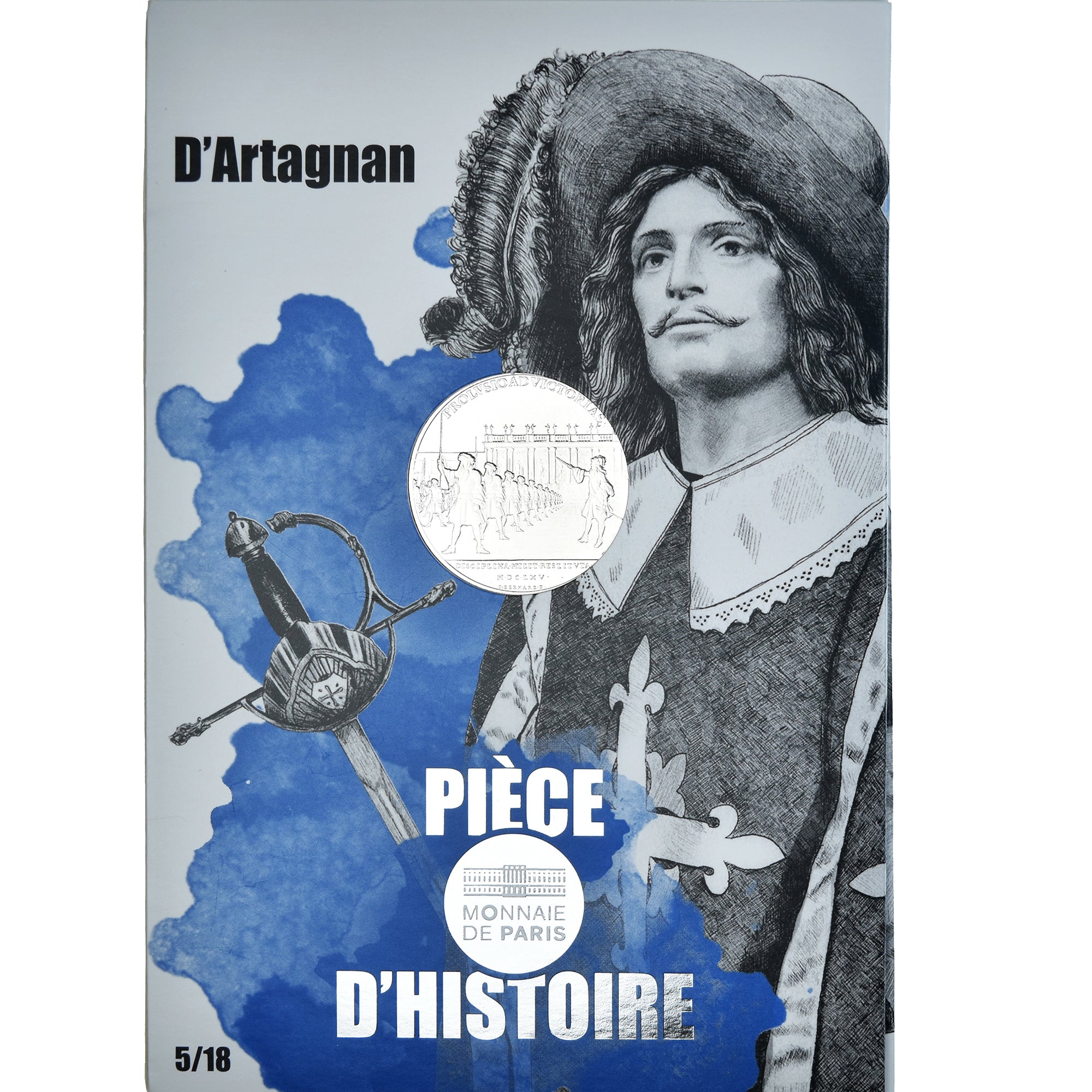 France, 10 Euro, Pièces d'Histoire, 2019, Paris, D'Artagnan, MS(65-70), Silver
