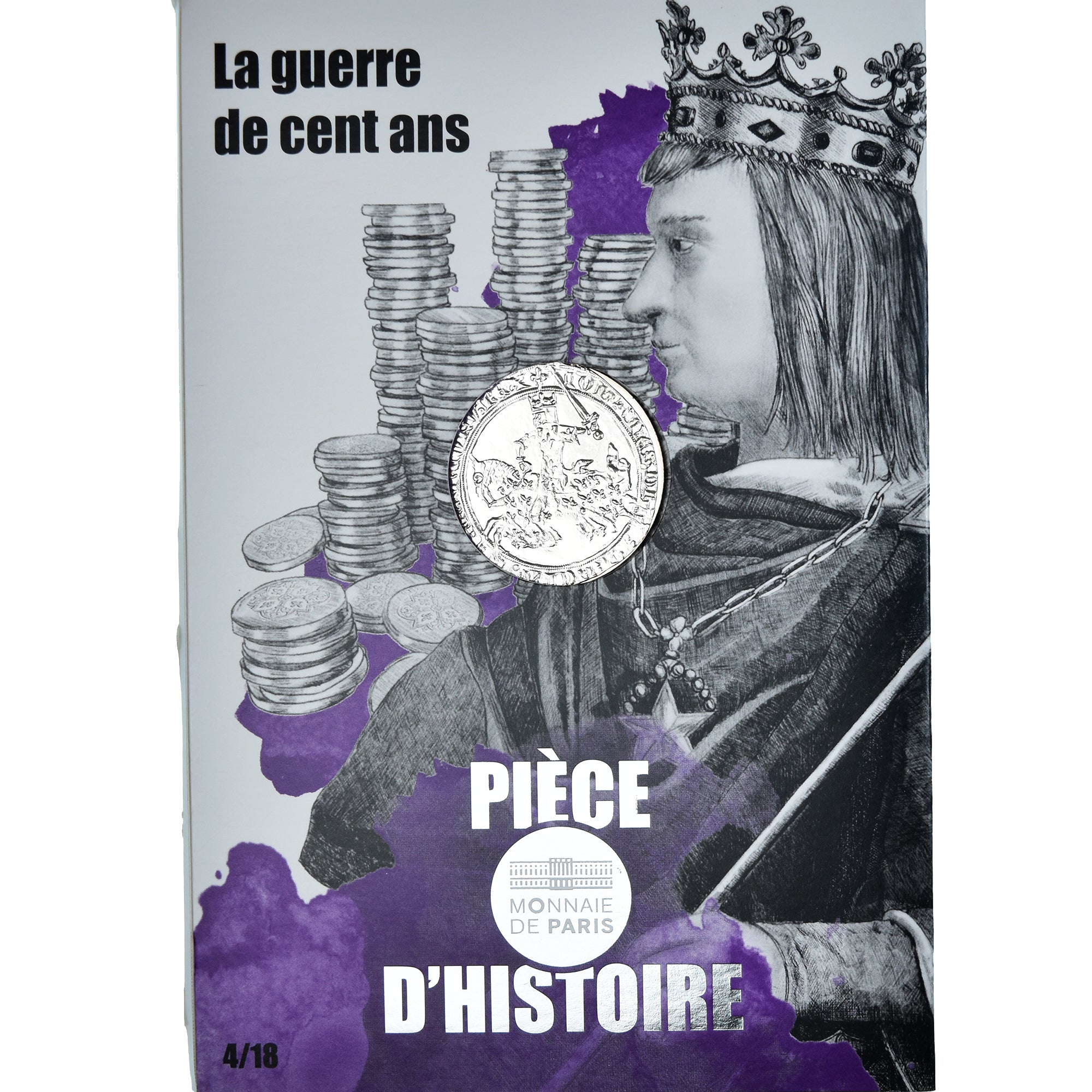 Francia, 10 Euro, Pièces d'Histoire, 2019, Paris, La Guerre De Cent Ans, FDC