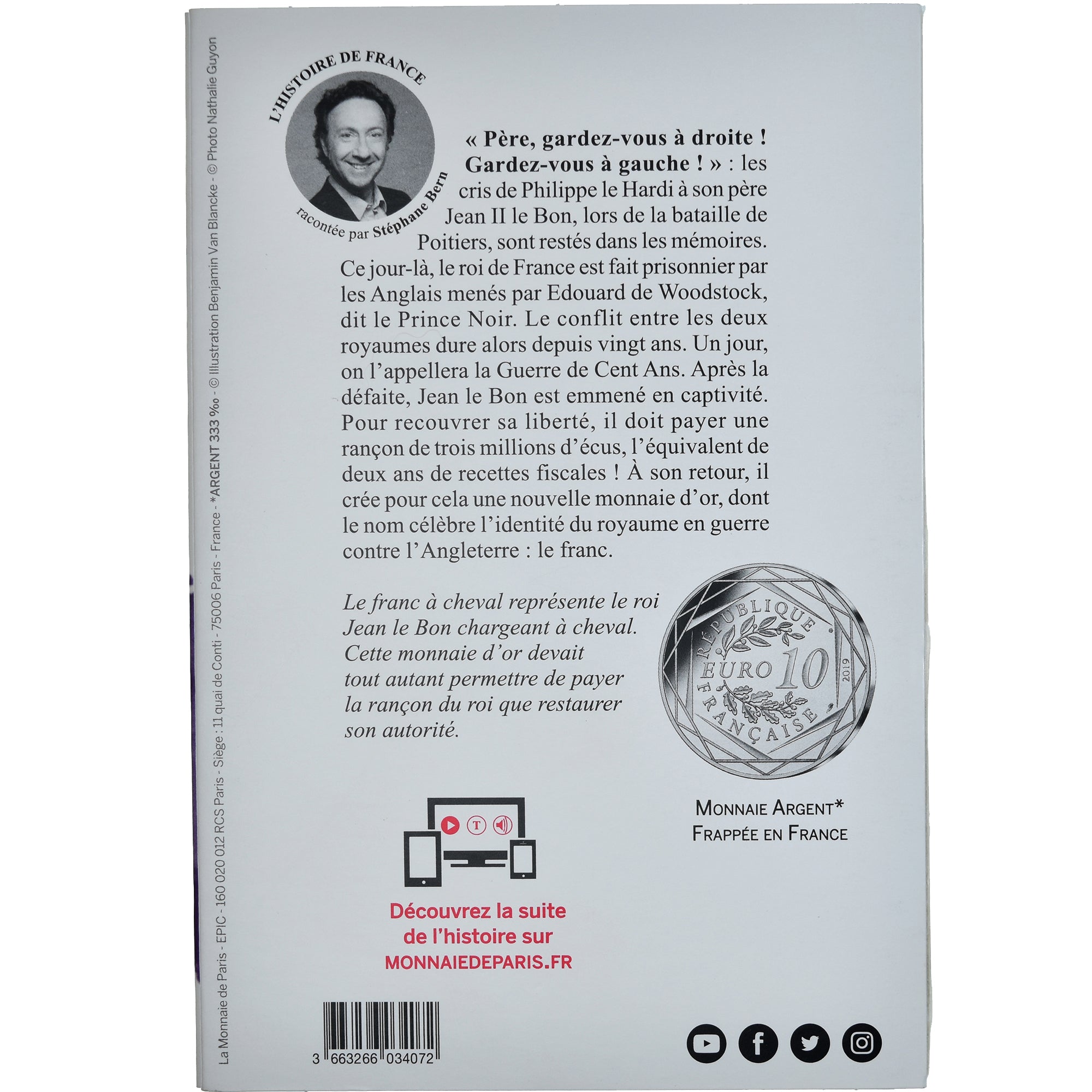 Francia, 10 Euro, Pièces d'Histoire, 2019, Paris, La Guerre De Cent Ans, FDC