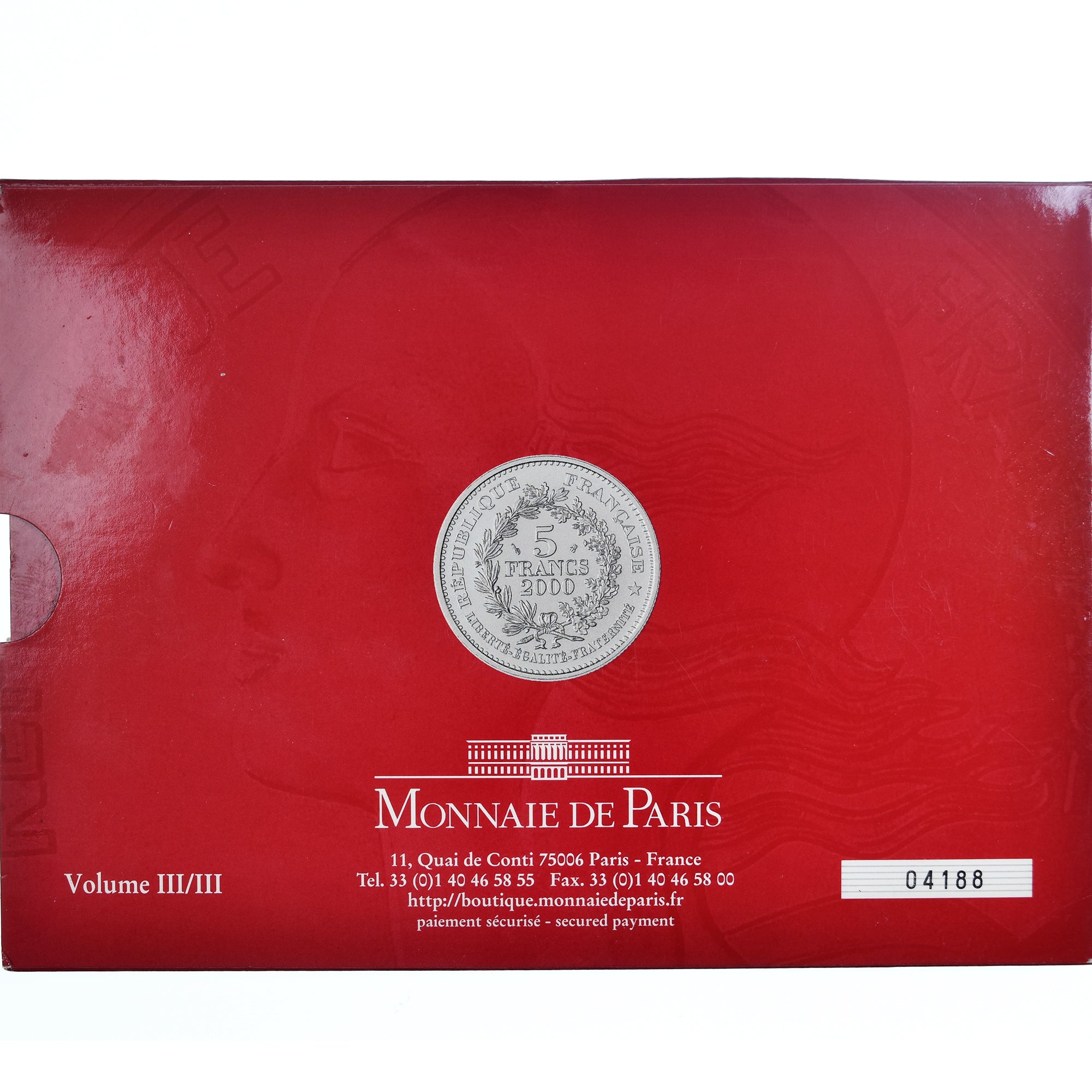 Coin, France, Set, 2000, 3 X 5 Francs n°3, MS(65-70)