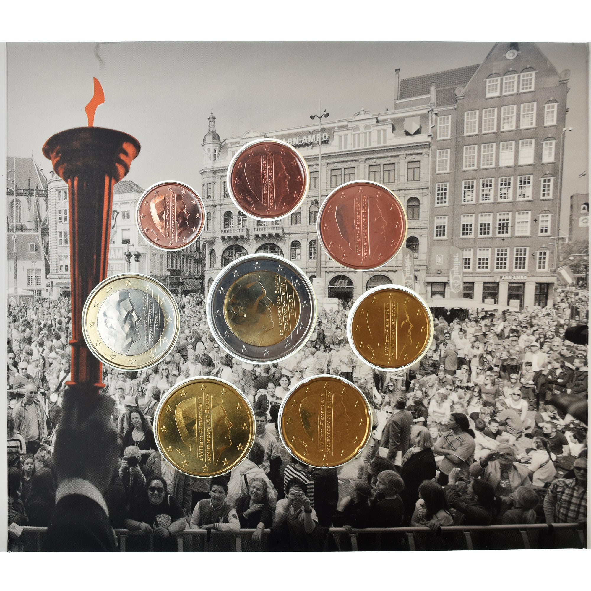 Netherlands, Euro-Set, 2014, Set 8 Monnaies euro BU., MS(65-70)