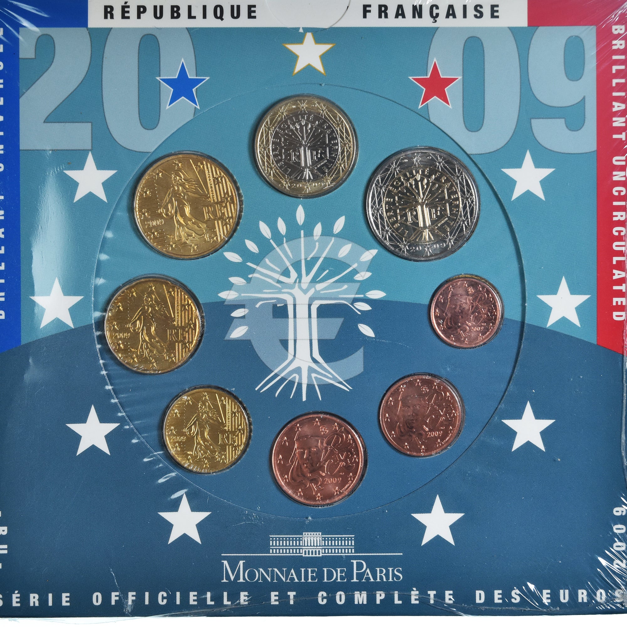 Frankreich, Monnaie de Paris, Euro-Set, 2009, STGL, (No Composition)