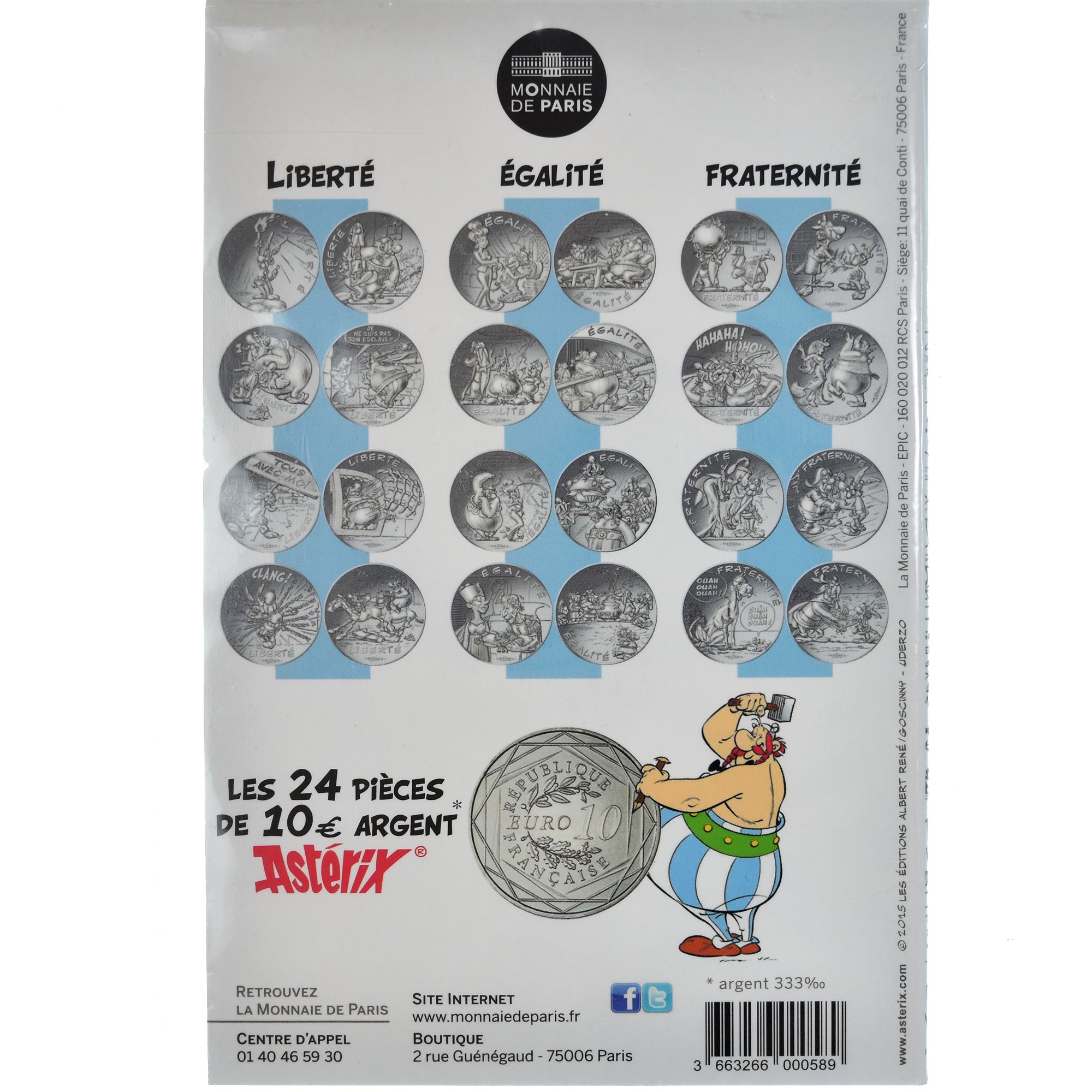 France, Monnaie de Paris, 10 Euro, Astérix Égalité (Le devin - Panoramix)