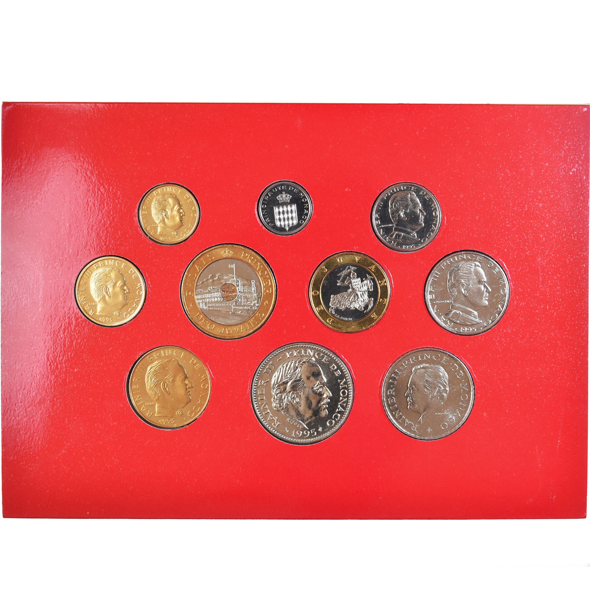 Coin, Monaco, Set, 1995, monnaies de la 1 centime à la 20 Francs. BU, MS(65-70)