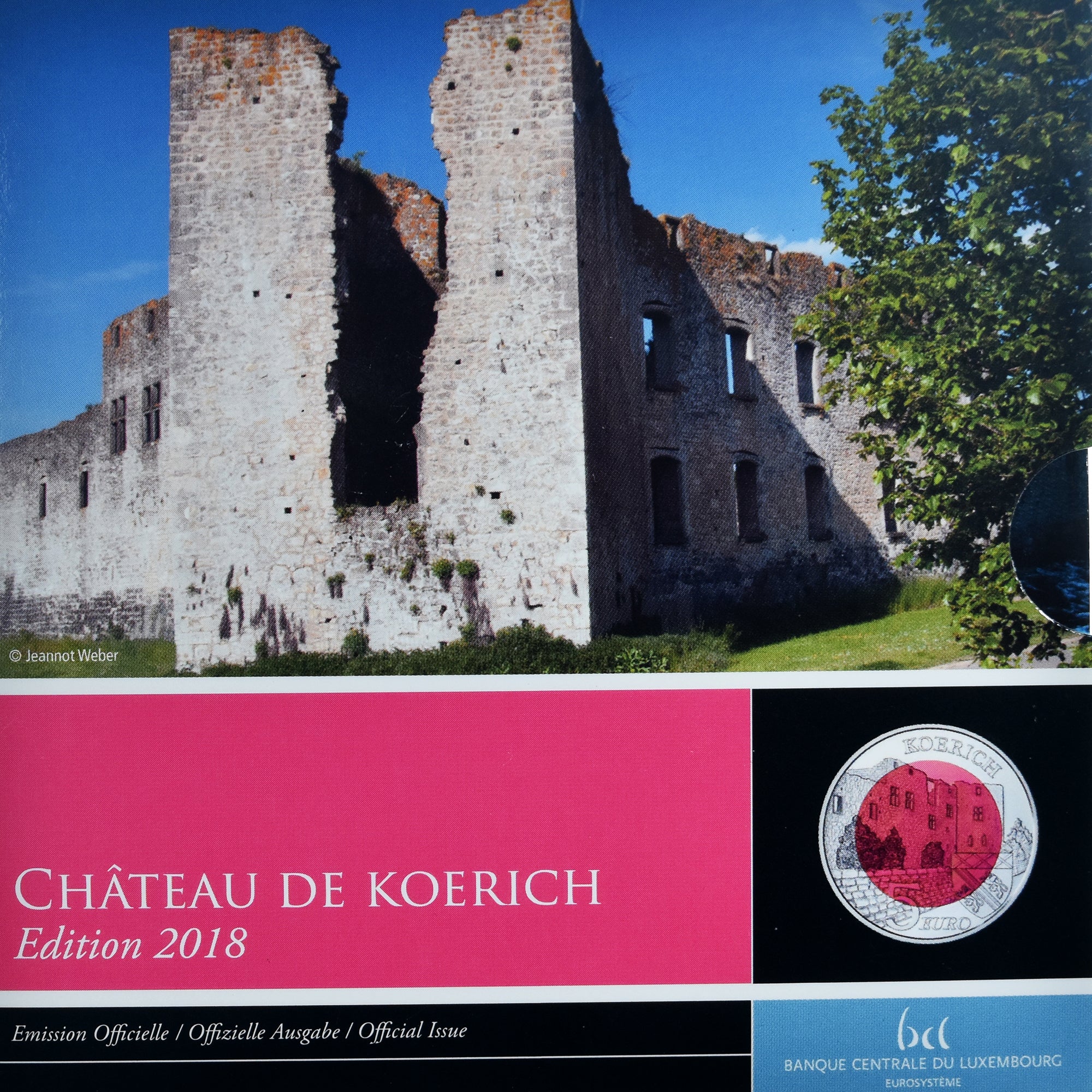 Luxembourg, 5 Euro, 2018, Château de Koerich.BE, MS(65-70), Bi-Metallic