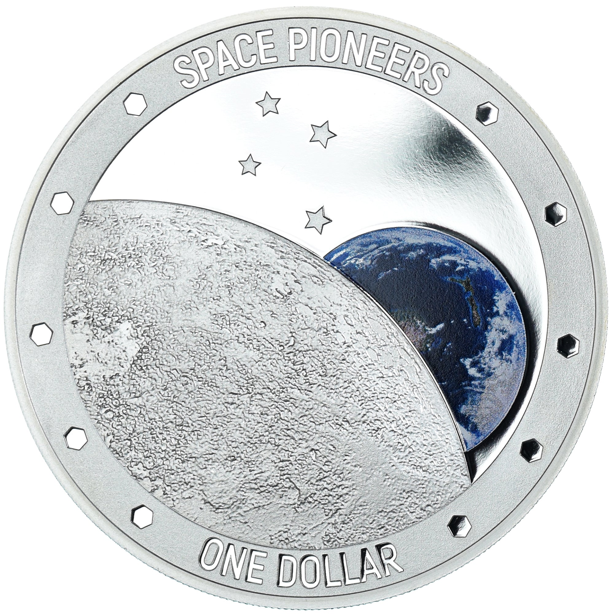 Coin, New Zealand, Dollar, 2019, Space Pioneers.BE, MS(65-70), Silver