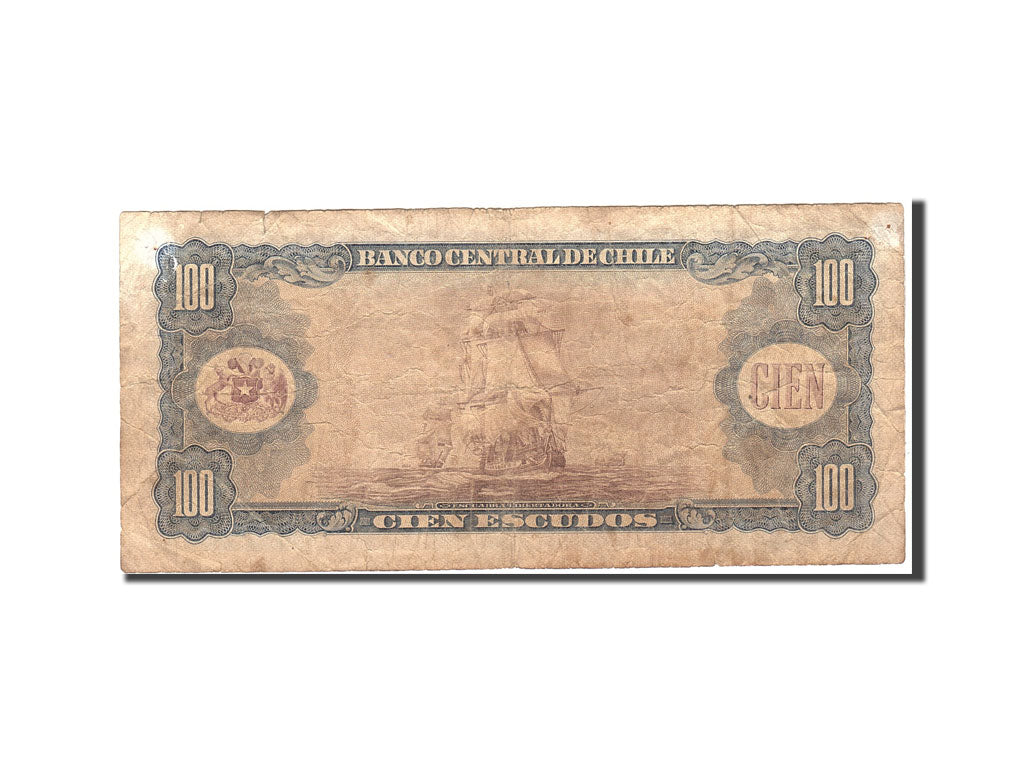 Banknote, Chile, 100 Escudos, Undated, Undated, KM:141a, VG(8-10)