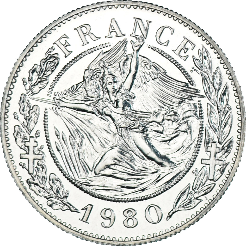 France, Medal, Général De Gaulle, 1980, Santucci, MS(64), Silver