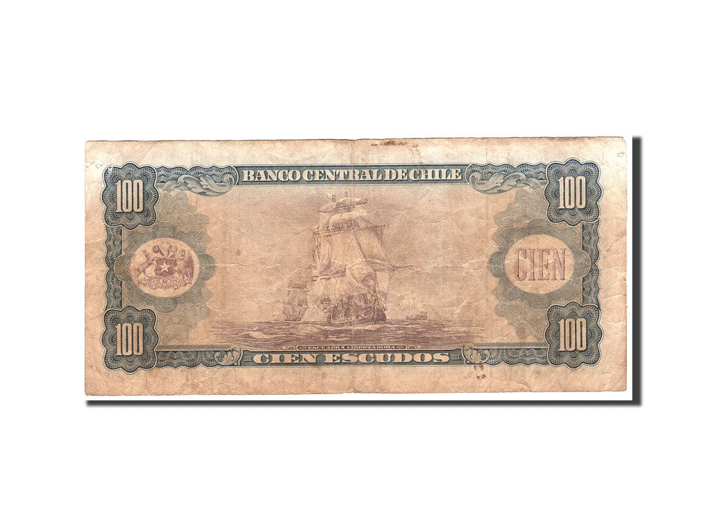 Chile, 100 Escudos, Undated, Undated, KM:141a, VG(8-10)
