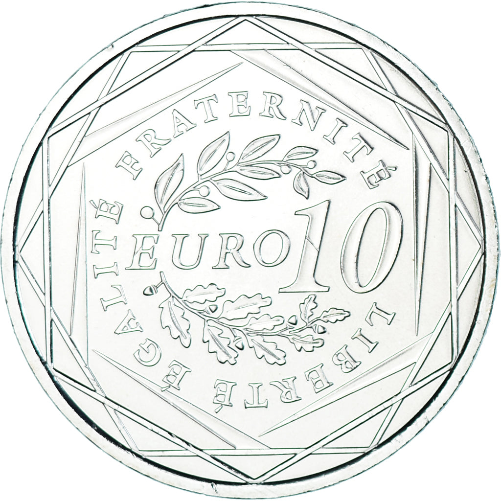 France, 10 Euro, 2009, Semeuse, AU(55-58), Silver