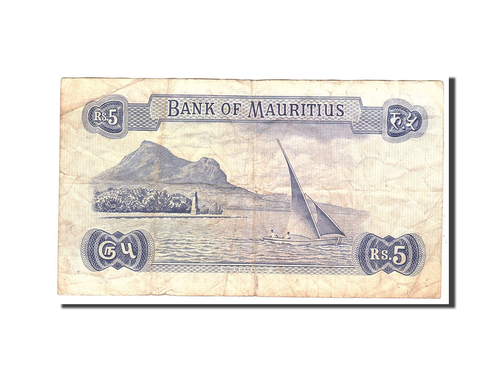Mauritius, 5 Rupees, 1967, KM:30c, Undated, VG(8-10)