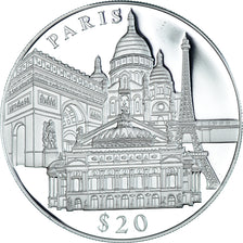 Munten, Liberia, 20 Dollars, 2000, FDC, Zilver