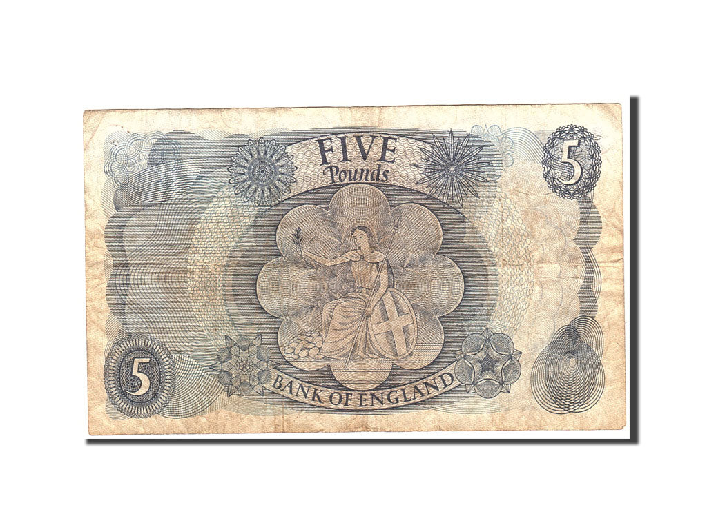 Great Britain, 5 Pounds, 1960, KM:375b, Undated, VG(8-10)