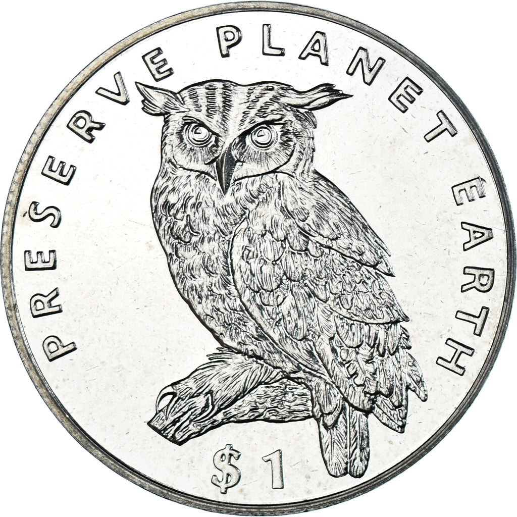 Monnaie, Érythrée, Dollar, 1995, Préservez la Terre - Grand duc, SPL