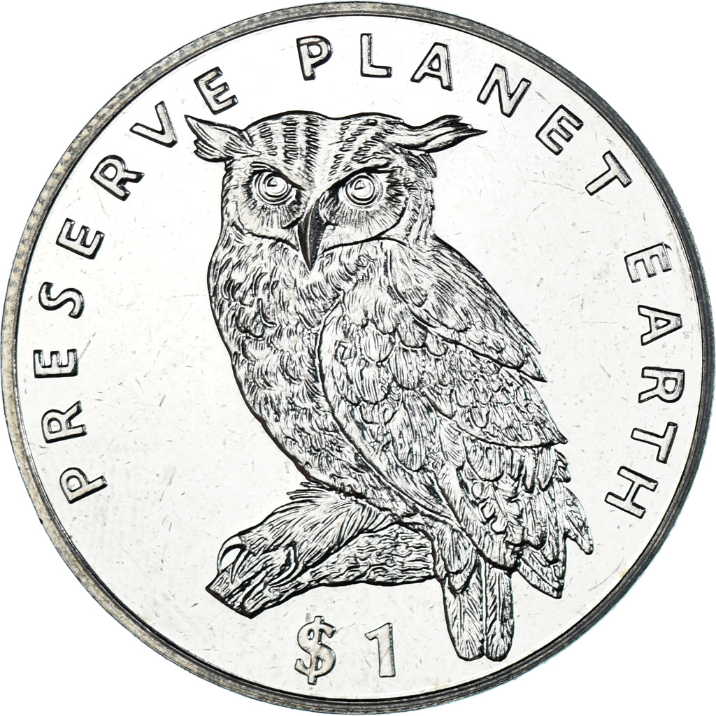 Moneta, Erytrea, Dollar, 1995, Préservez la Terre - Grand duc, MS(63)