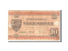 Faeroe Islands, 10 Kronur, 1949, KM:14d, 1949-04-12, VF(20-25)
