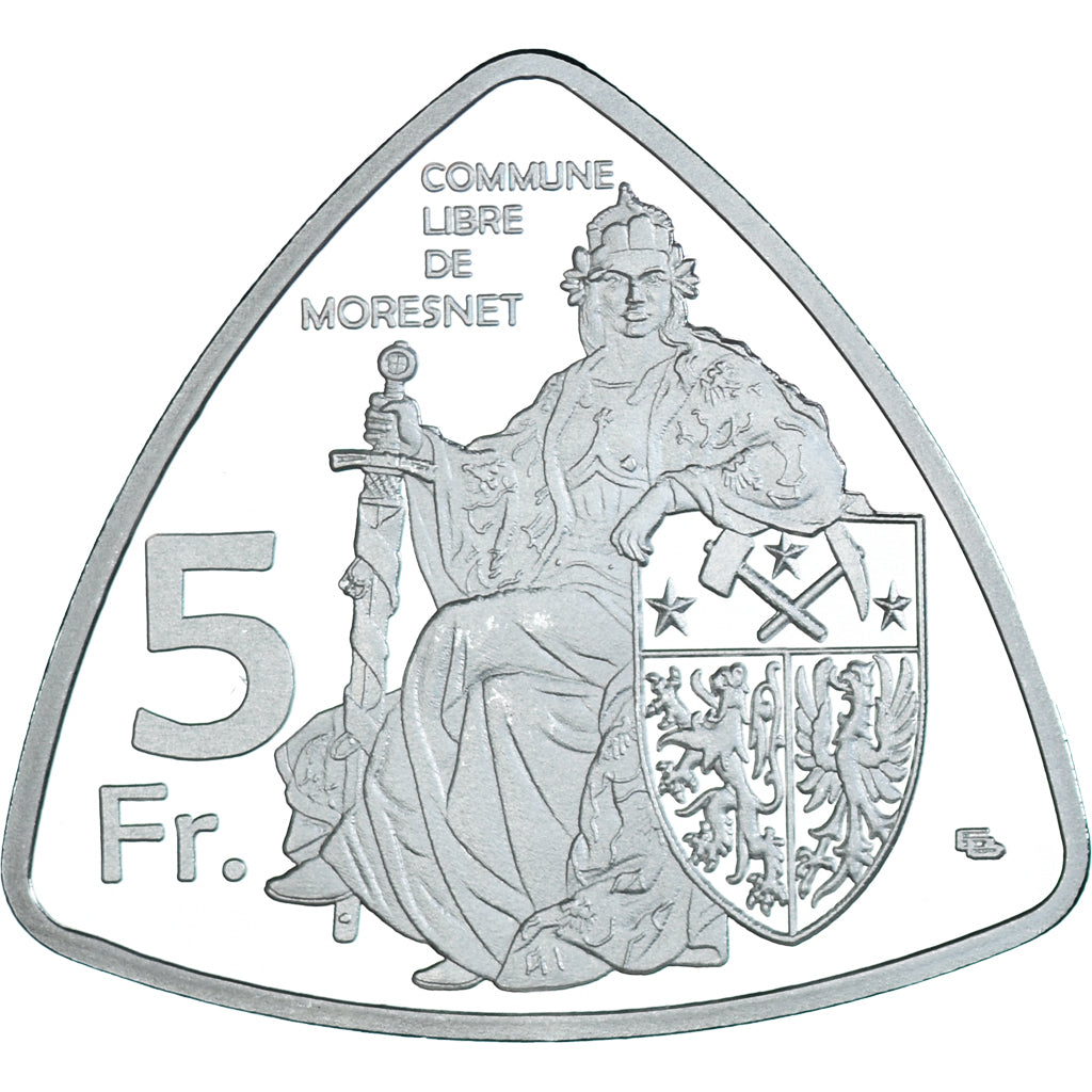 Coin, Belgium, 5 Francs, 2022, Moresnet.BE, MS(65-70), Cupronickel plaqué