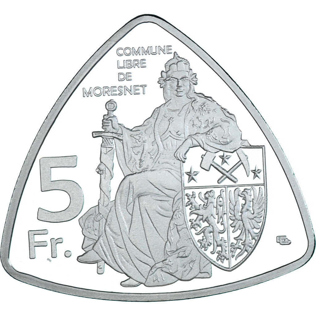 Coin, Belgium, 5 Francs, 2022, Moresnet.BE, MS(65-70), Cupronickel plaqué