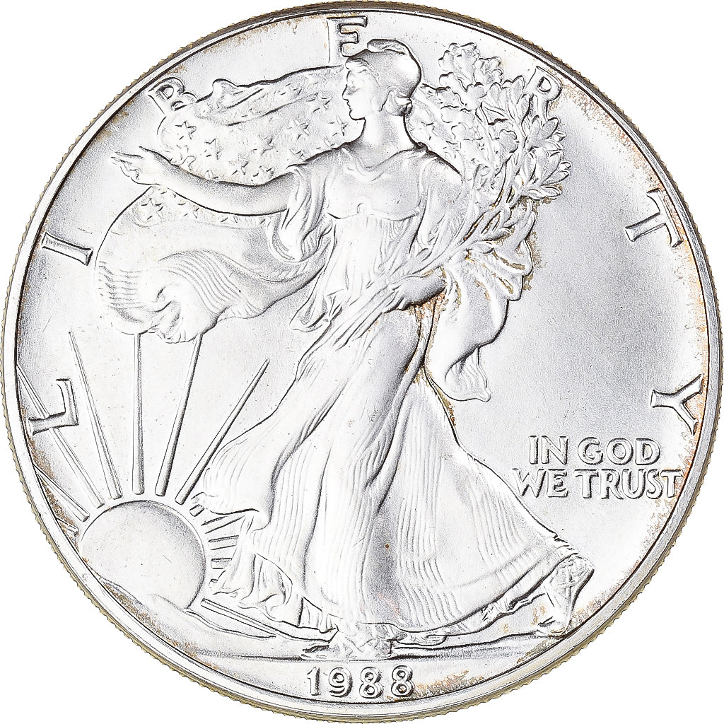 Coin, United States, Dollar, 1988, U.S. Mint, American Silver Eagle, MS(65-70)
