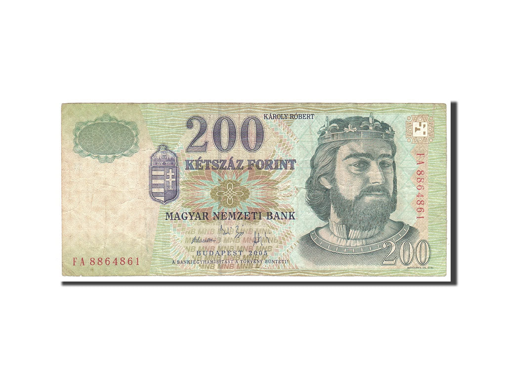 Banknote, Hungary, 200 Forint, 2005, Undated, KM:187e, VF(30-35)