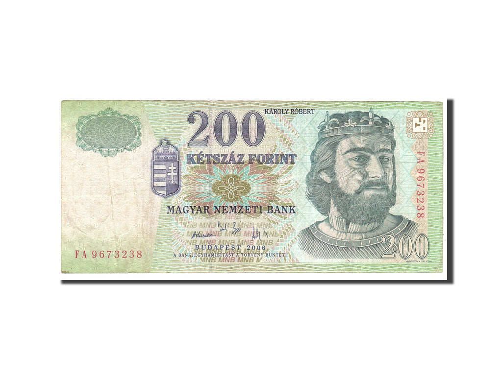 Hungary, 200 Forint, 2001-2002, KM:187f, 2006, VF(30-35)