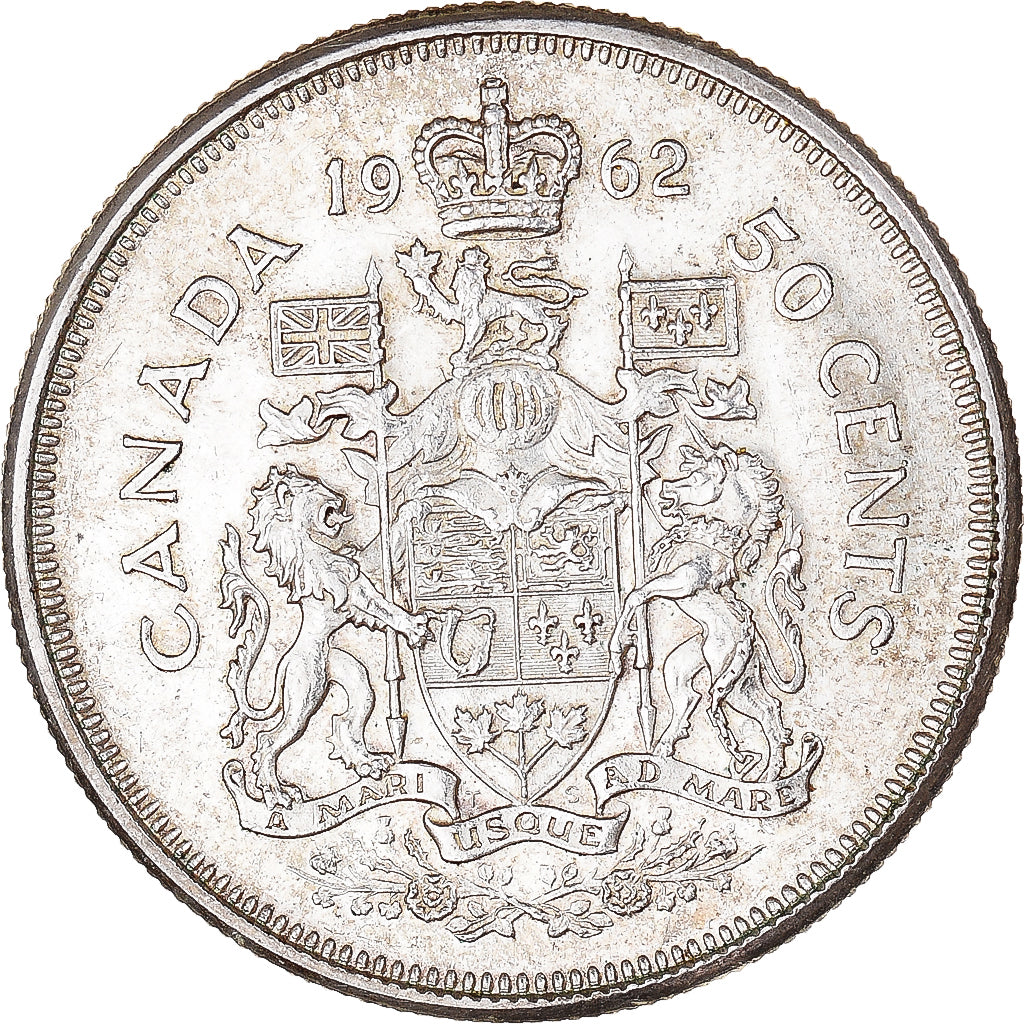 Coin, Canada, Elizabeth II, 50 Cents, 1962, Royal Canadian Mint, Ottawa