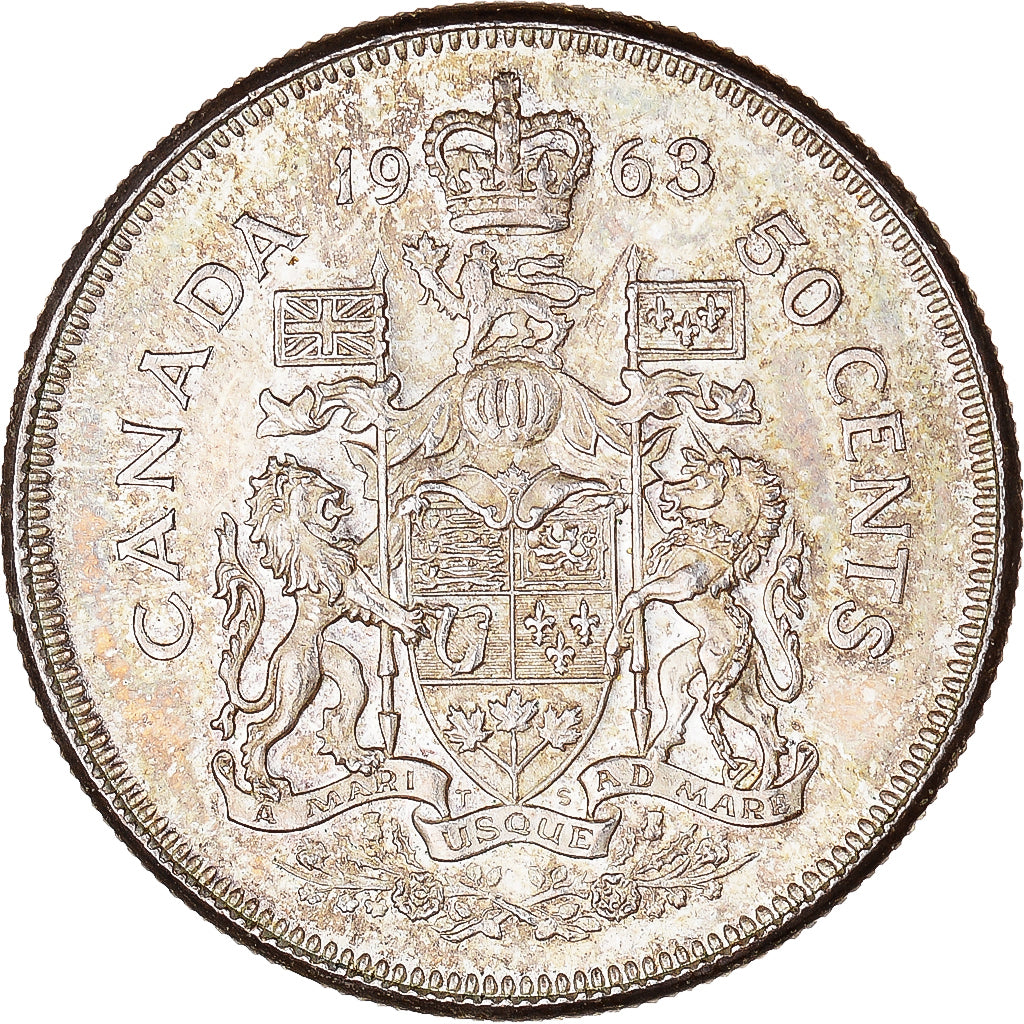 Coin, Canada, Elizabeth II, 50 Cents, 1963, Royal Canadian Mint, Ottawa