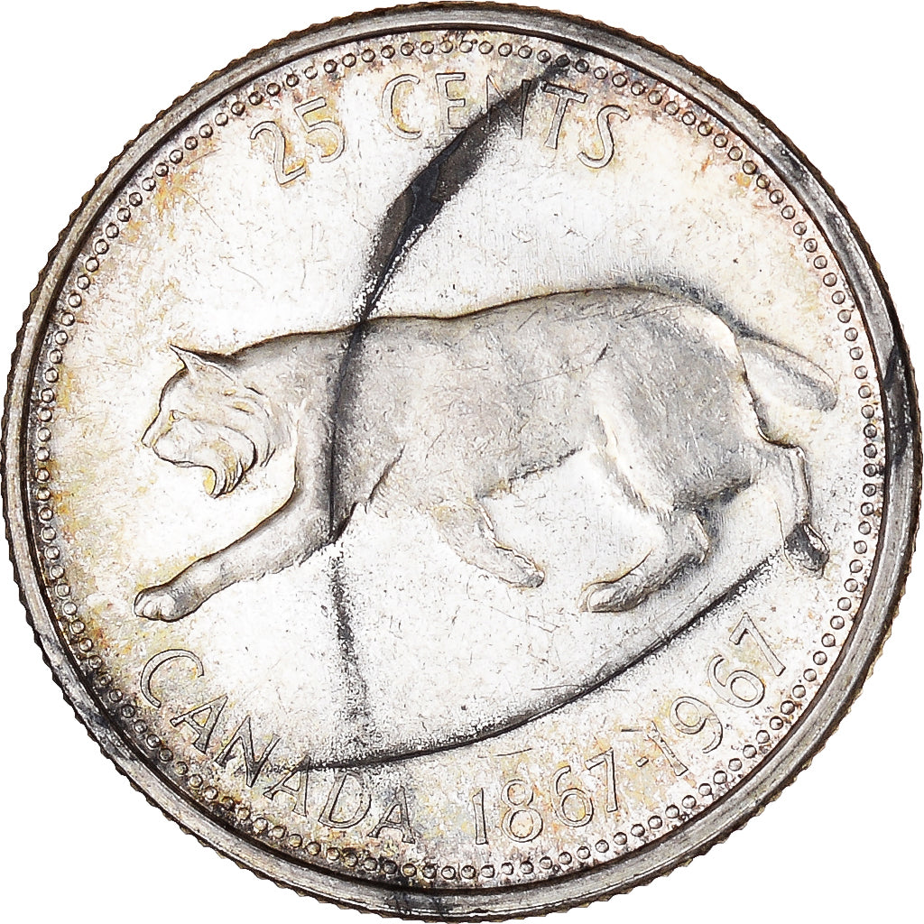 Coin, Canada, Elizabeth II, 25 Cents, 1967, Royal Canadian Mint, Ottawa