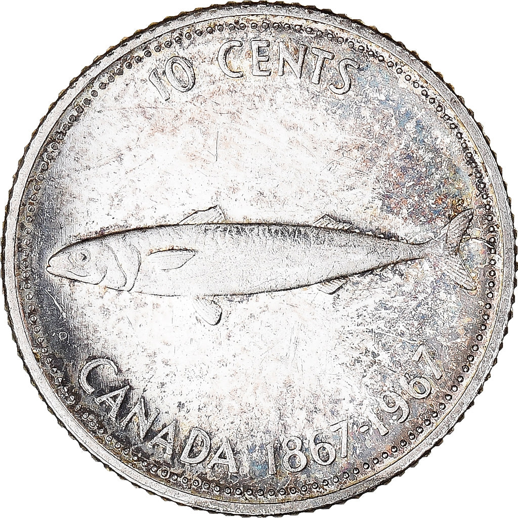 Moneta, Canada, Elizabeth II, 10 Cents, 1967, Royal Canadian Mint, Ottawa