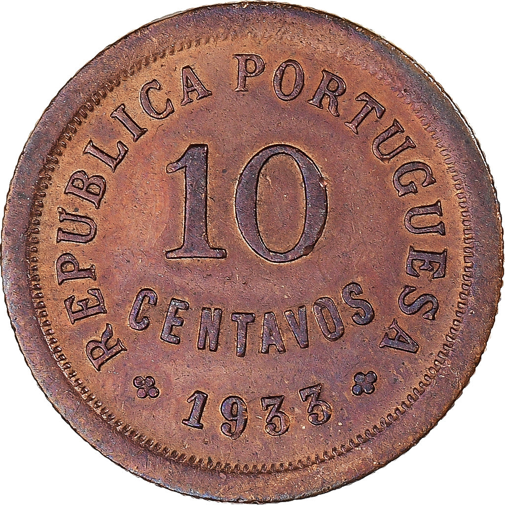 Coin, Guinea-Bissau, 10 Centavos, 1933, VF(30-35), Bronze, KM:2