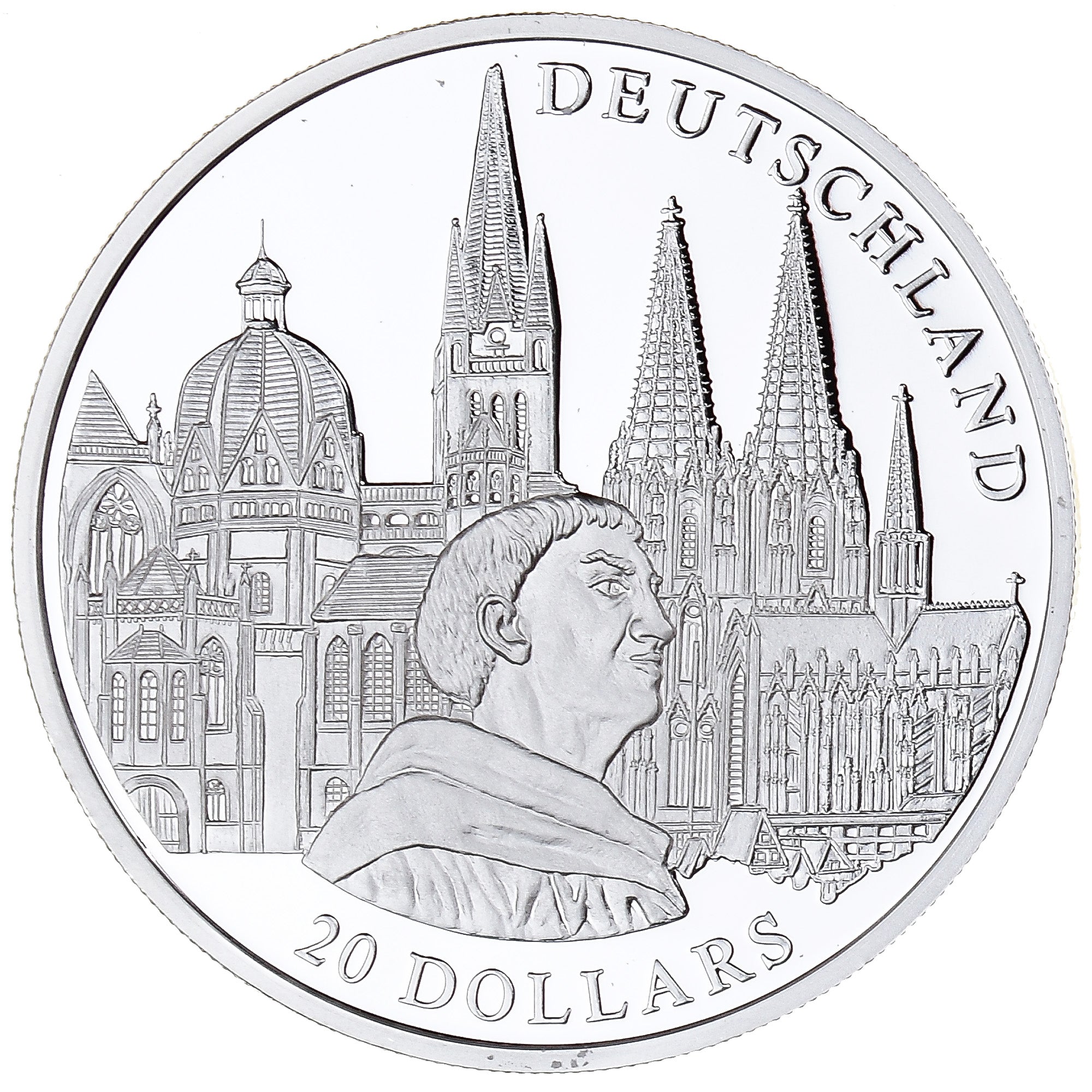 Monnaie, Libéria, 20 Dollars, 2001, Germany.BE, FDC, Argent
