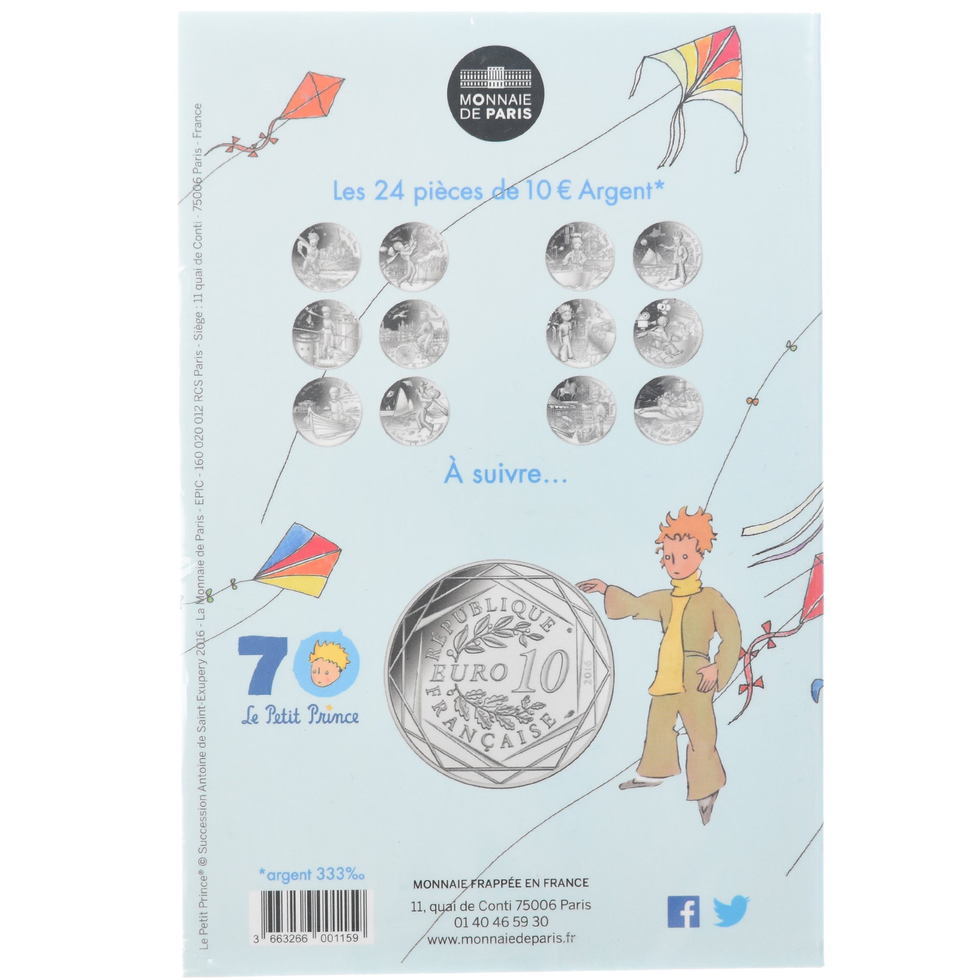 Francja, Monnaie de Paris, 10 Euro, Le Petit Prince (Plages du Nord), 2016