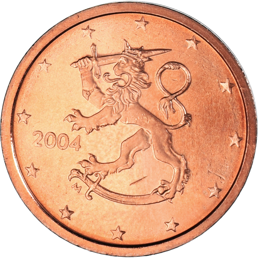 Finland, 2 Euro Cent, 2004, MS(60-62), Copper Plated Steel, KM:99