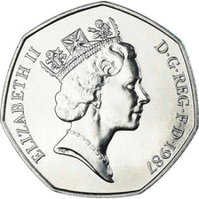 Coin, Great Britain, 50 Pence, 1987, British Royal Mint, MS(64), Cupronickel