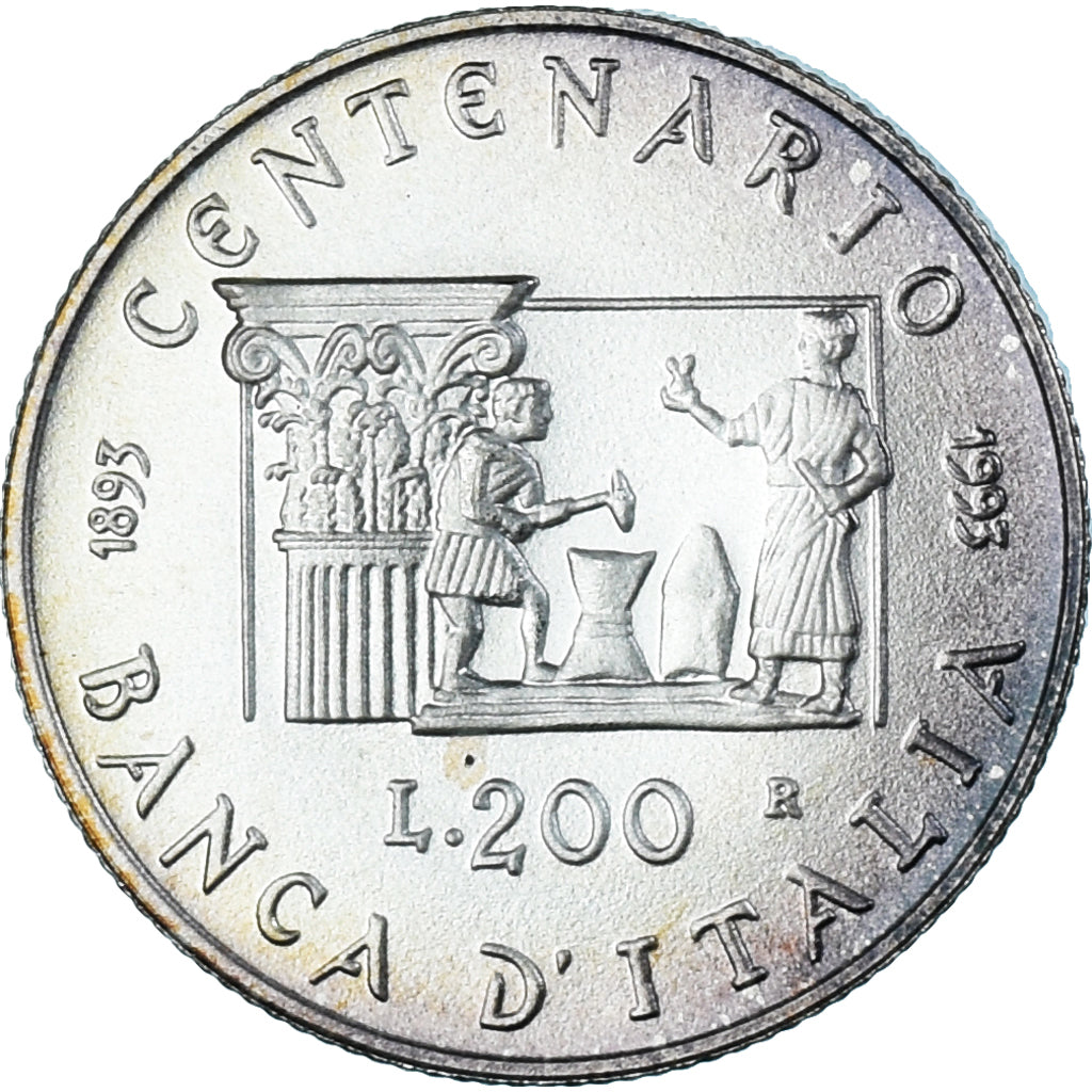 Coin, Italy, 200 Lire, 1993, Rome, MS(63), Silver, KM:172