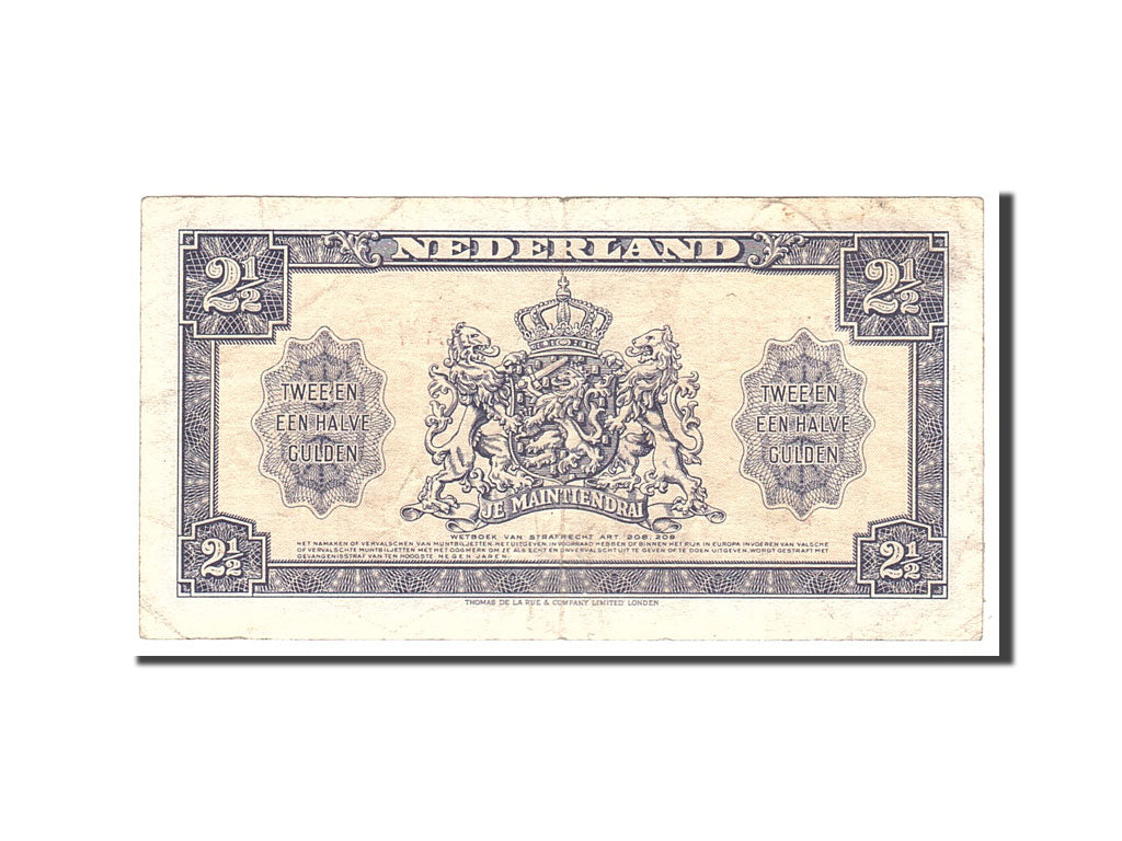Banknote, Netherlands, 2 1/2 Gulden, 1945, 1945-05-18, KM:71, VF(20-25)