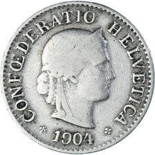 Coin, Switzerland, 5 Rappen, 1904, Bern, EF(40-45), Copper-nickel, KM:26