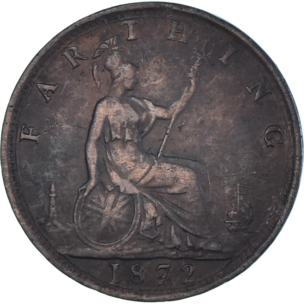 Coin, Great Britain, Victoria, Farthing, 1872, EF(40-45), Bronze, KM:747.2