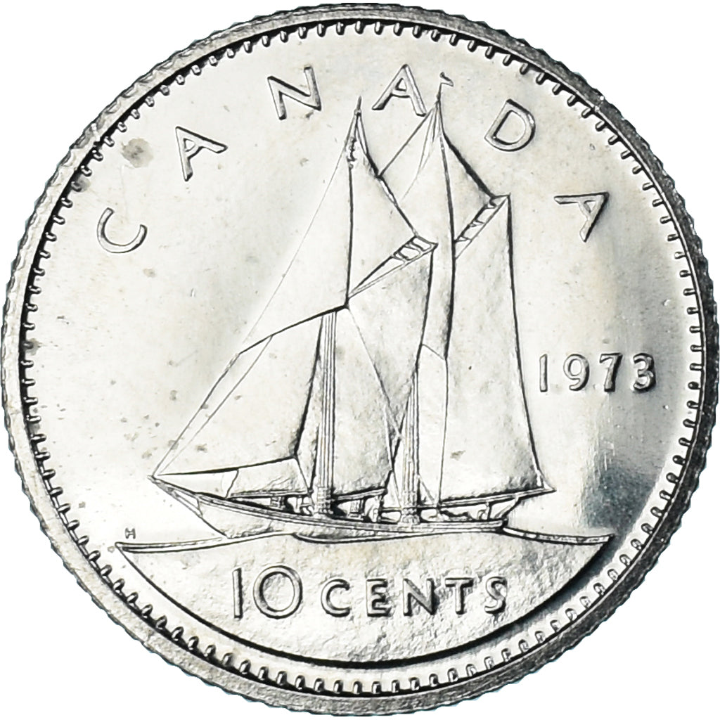 Moneta, Canada, Elizabeth II, 10 Cents, 1973, Royal Canadian Mint, Ottawa