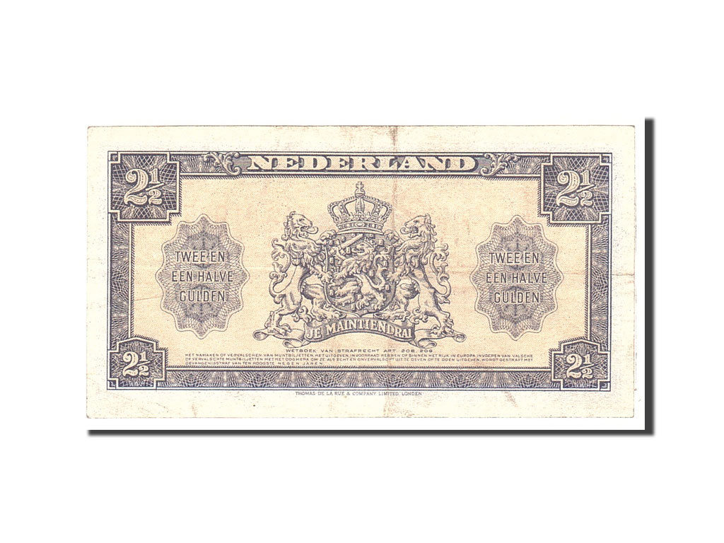 Netherlands, 2 1/2 Gulden, 1945, KM:71, 1945-05-18, EF(40-45)