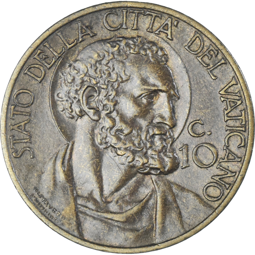 Monnaie, Cité du Vatican, Pius XII, 10 Centesimi, 1939, SPL, Bronze-Aluminium