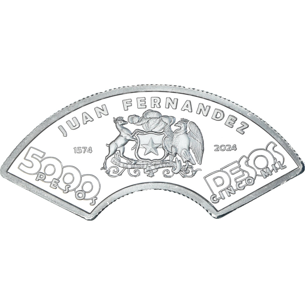 Coin, Chile, 5000 Pesos, 2022, Juan Fernández islands.BE, MS(65-70), Silver
