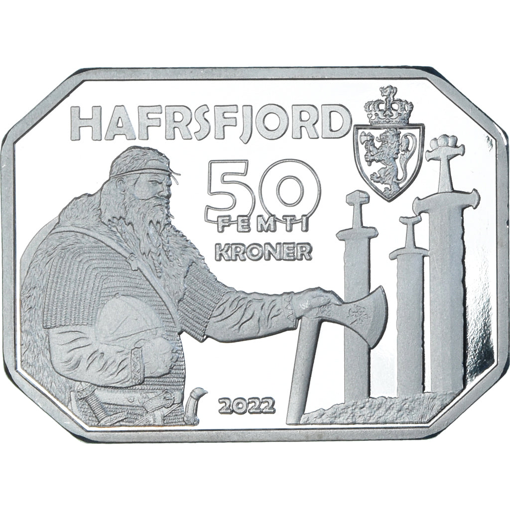 Monnaie, Norvège, 50 Kroner, 2022, Hafrsfjord.BE, FDC, Silver plated
